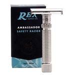 Rex Supply Company, Rex Ambassador 100% Stainless Steel Adjustable Double Edge Safety Razor- Hand crafted in the USA