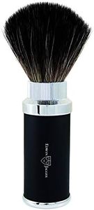 Edwin Jagger Black and Chrome Travel Shaving Brush (Black Synthetic)