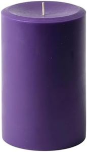 Mister Candle Unscented 4"x6" Purple Pillar Candle, Solid Color, Cotton Wick, Dripless & Smokeless, Premium Wax Candle for Home Decor, Handmade, 120 Hour Burn Time