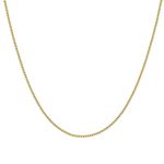 PAVOI 14K Gold Plated Curb Paperclip Box Sphere Bead Snake and Figaro Chain Adjustable Necklace (Box, Yellow Gold Plated)