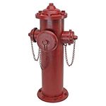 Design Toscano Fire Hydrant Statue Puppy Pee Post and Pet Storage Container, Large 23 Inch, Metalware, Full Color