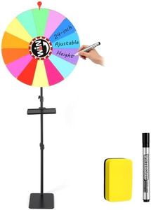 Tanice 24 Inch Prize Wheel with Stand, 90-150CM Height Adjustable Spinning Wheel for Prizes, Dry Erase Spin Wheel with 14 Colorful Slots, Portable Spinner Wheel for Classroom, Office, Carnival Games