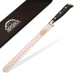 SpitJack Brisket Knife for Meat Carving and Slicing - Stainless Steel, Granton Edge, 11 Inch Blade, BBQ Competition-Chef Series