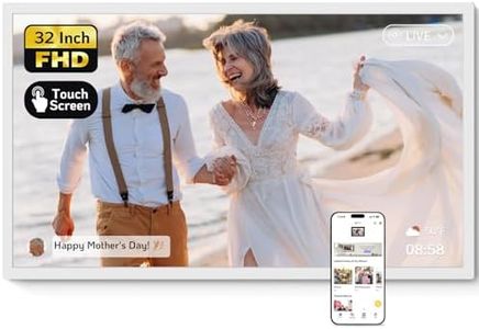 NexFoto 32 Inch Touchscreen Large Digital Picture Frame 64GB, FHD WiFi Digital Photo Frame, Easy to Share Photos/Videos, USB/Micro SD, Gifts for Mom, White