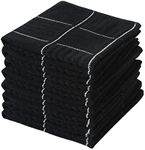 Glynniss Dish Cloths for Kitchen Washing Dishes, Super Absorbent Dish Rags, Cotton Terry Cleaning Cloths Pack of 8 (Black, 12x12 inches)