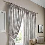 Alan Symonds Cotswold Fully Lined Jacquard Pencil Pleat Taped Top Curtains - Pair (Silver/Grey, 90" x 108" (229x274cm))