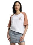 JUNEBERRY® Pure Cotton Half Sleeve Round Neck Oversized Fit Graphic Print White T-Shirt for Women/Girls (OS_J_TEDDY_WT_XXL) (Available in from S to 2XL)