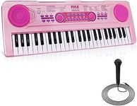 Pyle, Electric Keyboard 49 Keys-Portable Digital Musical Karaoke Piano Keyboard-100 Tunes/Rhythms, 50 Demos, Rechargeable Battery-Wired Microphone-Beginners Kids Adult PKBRD4912PK (PKBRD4912PK.3)