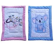 SmallBerry™ Newborn Baby Godadi Bedding Set with Mattress | Multi-Color & Design for Infants | Pack of 2 | Cozy Nursery Essentials for Your Precious Bundle of Joy (Pan&Bir)