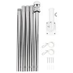 YARNOW 1 Set 1. 8 Meter Flag Pole with Flag Pole Holder Kit Wall Mount Flagpole Practical