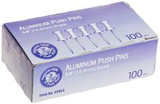 GEM CPAL5 Silver Drawing Pins (Silver, Aluminium)