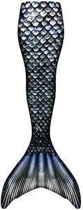 Fin Fun Wear-Resistant Mermaid Tail for Swimming, NO Monofin, Barracuda Black, Adult S