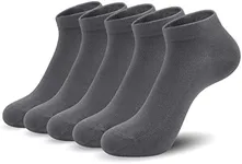 SERISIMPLE Thin Ankle Socks for Women Viscose Bamboo Mesh Breathable Lightweight Casual Moisture Wicking Cool Comfort Low Cut Socks 5 Pairs (Small, Dark Grey)