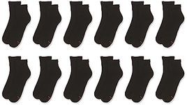 Hanes Men's X-temp Cushioned Ankle Socks (Pack of 12 Pairs), Black, 6-12