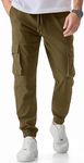 JMIERR Casual Joggers Pants Lightweight Drawstring Track Jogging Sweatpants Hiking Outdoor Pants with Pockets, US32(S), Brown