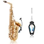 KIMAFUN Wireless Saxophone Microphone System, Clip-On Instrument Microphone for Sax Trumpet Audio Recording and Saxophonist Musicians Performances, Compatible with Audio Mixers, Speakers, PA Systems