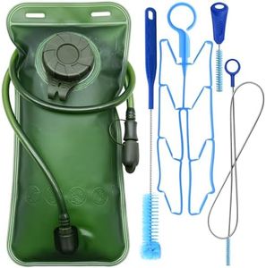 FGBNM Hydration Bladder with Cleaning Kit, 2L Water Bladder with Cleaning Kit, Leakproof Water Reservoir for Hiking Biking Climbing Cycling Running Camping Backpack, Army Green