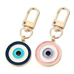 MyfavoriteK Cute Evil Eye Keychain for Women Good Luck Charms Key Chain for Car Keys Holder Bag Purse Backpack, Couple, Small