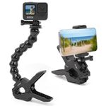 KINGKI Jaws Flex Clamp Mount Gooseneck Mount for GoPro Hero 12 Hero 11 Hero 10 Hero 9 Hero 8 Hero 7 Hero 6 Hero 5 Hero 4 Session Hero 3+ Hero 3 Akaso EK7000 Arlo Action Cameras