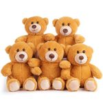BenBen Teddy Bear Stuffed Animal, 5 Pack 8 inch Small Teddy Bear Bulk, Baby Bear Plush Toy for Baby Shower Decoration, Gifts for Girlfriend, Valentine's Day, Birthday (Dark Brown)