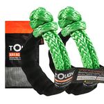 TOUGH 7 pcs(2pcs 1/2" X22'plus-55000lbs+5pcs 11000lbs) Synthetic Soft Shackle with 4 Sleeves +1 Bag for Sailing SUV ATV Truck Jeep Off Road Recovery (Green, 2Pcs 1/2" X 22" Plus+ 1*Bag+4*Sleeves)