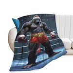 Gorilla Boxing Blanket Funny Boxing Throw Blanket Boxing Gifts and Decor Boxing Blanket for Men Boys Girls Women Soft Warm Cozy Fleece Blanket for Couch Sofa ​Bed 50"x40"