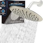SparkPod 9.5 Inch Large Rain Shower Head - Luxury Rainfall Shower Head - High Pressure Showerhead, Full Body Coverage with Anti-Clog Silicone Nozzles -No Hassle, Easy Install (1/2 NPT, Brushed Nickel)