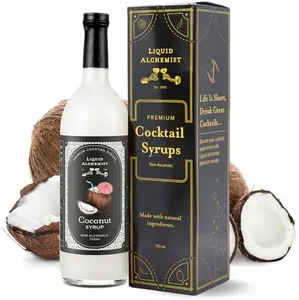 Liquid Alchemist Coconut Syrup for Drinks - Real Ingredients Make our Cream of Coconut Syrup a Perfect Pina Colada Drink Mix - Non-GMO Coconut Flavoring for Drinks - Vegan Coconut Puree Syrup (25 oz)