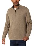 Wrangler Authentics Men's Long Sleeve Fleece Quarter-Zip, Petrified Oak, X-Large