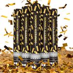 Confetti Cannons Confetti Shooters BOHOPOP Party Poppers 5 Packs (Gold) Confetti Popper Air Powered for Birthday, Wedding,Graduation, New Years Eve, Photos or Any Other Celebration With Party Poppers