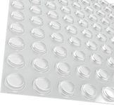 Pack of 100 Cabinet Door Bumpers - 1/2” Diameter Clear Adhesive Pads for Drawers, Glass Tops, Cutting Boards, Picture Frames, Small Furniture