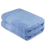 ATEN Homeware Luxury Egyptian Cotton Bath Towels Extra Large - 600 GSM 2 Pieces of 80x170 cm Bath Sheets - Highly Absorbent and Quick Dry Towel Set - Super Soft Towels for Bathroom (Wedgewood)