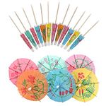 SAVITA 50pcs Cocktail Umbrellas Cocktail Toppers Tropical Color Party Picks Cocktail Parasol for Decor Drinks, Party, Bar, Dessert, Outdoor Activities