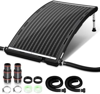 Bamgoten Upgraded Solar Pool Heater for Above Ground Pool, Solar Pool Heaters with Adjustable Support Feet, Thickened Panel, Includes 2 Adapters, 2 Hoses & Clamps, 2 Plumbers Tapes