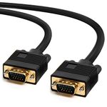 Cmple VGA SVGA Cable Gold Plated Connectors Male to Male Support Full HD Displays HDTVs Monitors Projectors - 15 Feet, Black (30-H2101-15-S-BK)