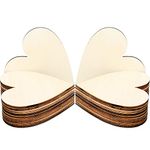 Frienda 3.15 Inch Wood Hearts Slices Wooden Discs Heart Shaped Embellishment for Wedding, Decor Arts Crafts DIY, 50 Pieces (3.15 inch)