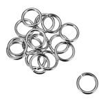 HOUSWEETY 100PCs Silver Tone Stainless Steel 15mm(5/8") Open Jump Rings - Jewelry Making Findings DIY Craft