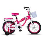 Vaux Angel 14 inch Cycle for Girls 3 to 5 Years with Support Wheels, Basket & Backseat, Cycle for Girls with Ideal Height 2ft 9inch-3ft 6inch (Pink)