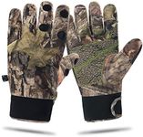 EAmber Camouflage Hunting Gloves Full Finger Gloves Warm Windproof Gloves with Anti-Slip Palm Camo Realtree Glove Archery Accessories Hunting Outdoors for Men and Women