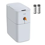 JOYBOS 4 Gallon Motion Sensor Bathroom Trash Can | Touchless Garbage Can with Lid | Kitchen Draw Rope Garbage Bin | Electric Smart Waste Bin for Living Room,Bedroom,Office,Toilet,RV（No Battery）