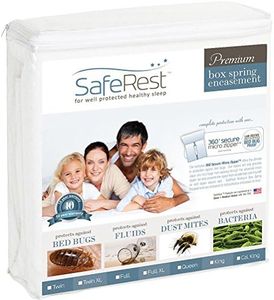 SafeRest Premium 9" Thick Box Spring Encasement - Waterproof - Breathable, Noiseless and Vinyl Free - Fits Up to 9" - Twin