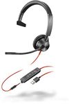 Plantronics - Blackwire 3315 - Wired, Single-Ear (Mono) Headset with Boom Mic, USB-A/3.5mm to Connect to Your PC, Mac, Cell Phone - Works with Teams (Certified), Zoom & More