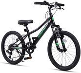 AVASTA 20'' Big Kids Mountain Bike for Age 6 7 8 9 10 11 12 Years Old Boys Girls Teen with Suspension Fork Front & Rear Dual Hand Brakes 6 Speeds Drivetrain, Black