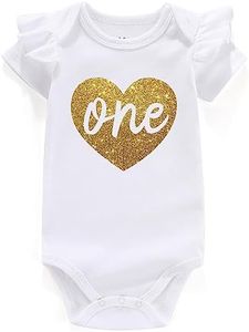 Azzwnee Cousin Friend Baby Boy Clothes Unisex Funny Baby Girl Bodysuits 0-3 months, One Birthday Girl White, 12-18 Months
