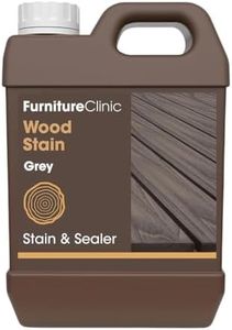 Furniture Clinic Wood Stain | Water Based | Fast Drying, Low Odor, & Non-Toxic | Multiple Finishes | for Indoor & Outdoor Furniture and More | Grey (8.5oz / 250ml)