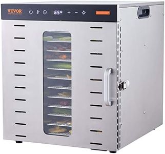 VEVOR Food Dehydrator Machine,10 Stainless Steel Trays,37x28 cm Per Layer,1000W Electric Food Dryer with Digital Adjustable Timer & Temperature for Jerky, Herb, Meat, Beef, Fruit, Dog Treats and Vegetables