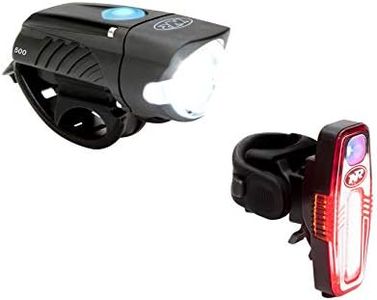 NiteRider Swift 500 Front Bike Light Sabre 110 Rear Bike Light Combo Pack- USB Rechargeable Bicycle Headlight LED Front Light Easy to Install Water Resistant Road Commuting Cycling Safety Flashlight