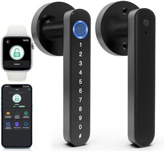 Eseesmart Smart Lock - Fingerprint Door Lock with Handle, 5-in-1 Smart Door Lock with Keypad Fingerprint Bluetooth APP Key, Digital Electronic Door Lock for Home Office Bedroom