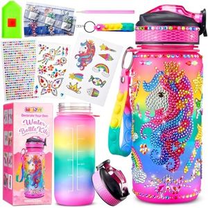 Decorate Your Own Water Bottle Kits for Girls - Kids Water Bottle Birthday Gifts for 4 5 6 7 8-12 Year Old Girl Diy Unicorn Birthday Decorations Arts and Crafts for Kids Ages 6-8 Girls Christmas Gift