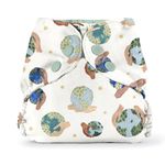 Esembly Cloth Diaper Outer, Waterproof Cloth Diaper Cover, Swim Diaper, Leak-Proof and Breathable Layer Over Prefolds, Flats or Fitteds, Reusable Diaper with Snap Closure, Size 2, Eco Earth